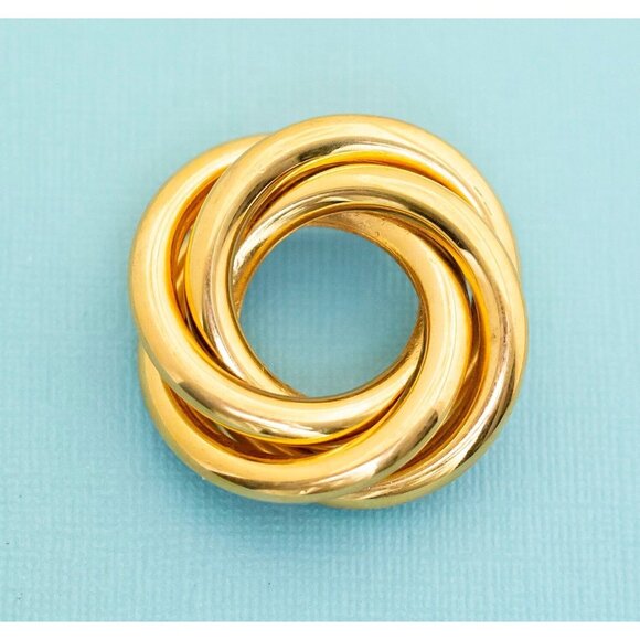 Vintage Spiral Serpent Circular Gold Tone Vortex Brooch by Napier E28 - Picture 1 of 2